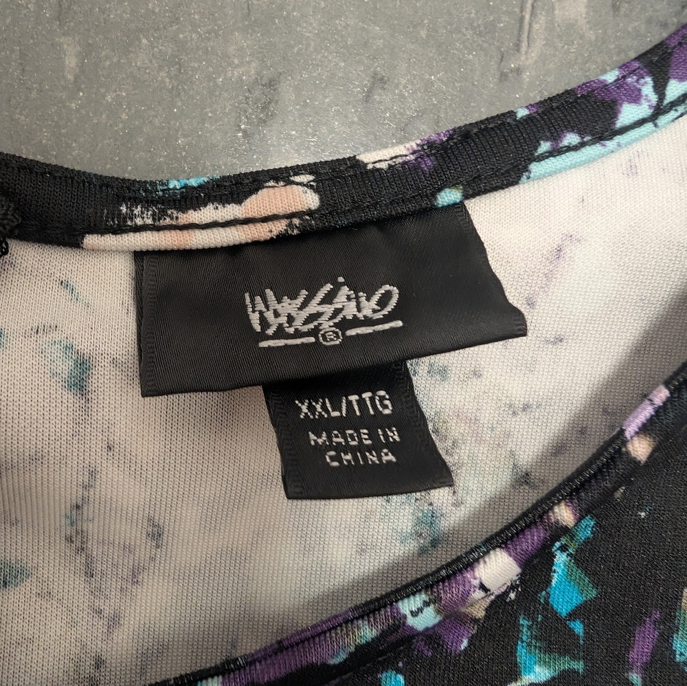 Massimo Black and Purple Abstract Midi Dress - Picture 6 of 6